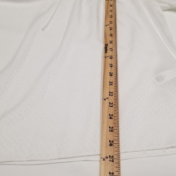 Kate Spade NWT White Fluid Jacquard Ruffle Blouse Womens XL Sheer Classy Classic - Picture 8 of 13